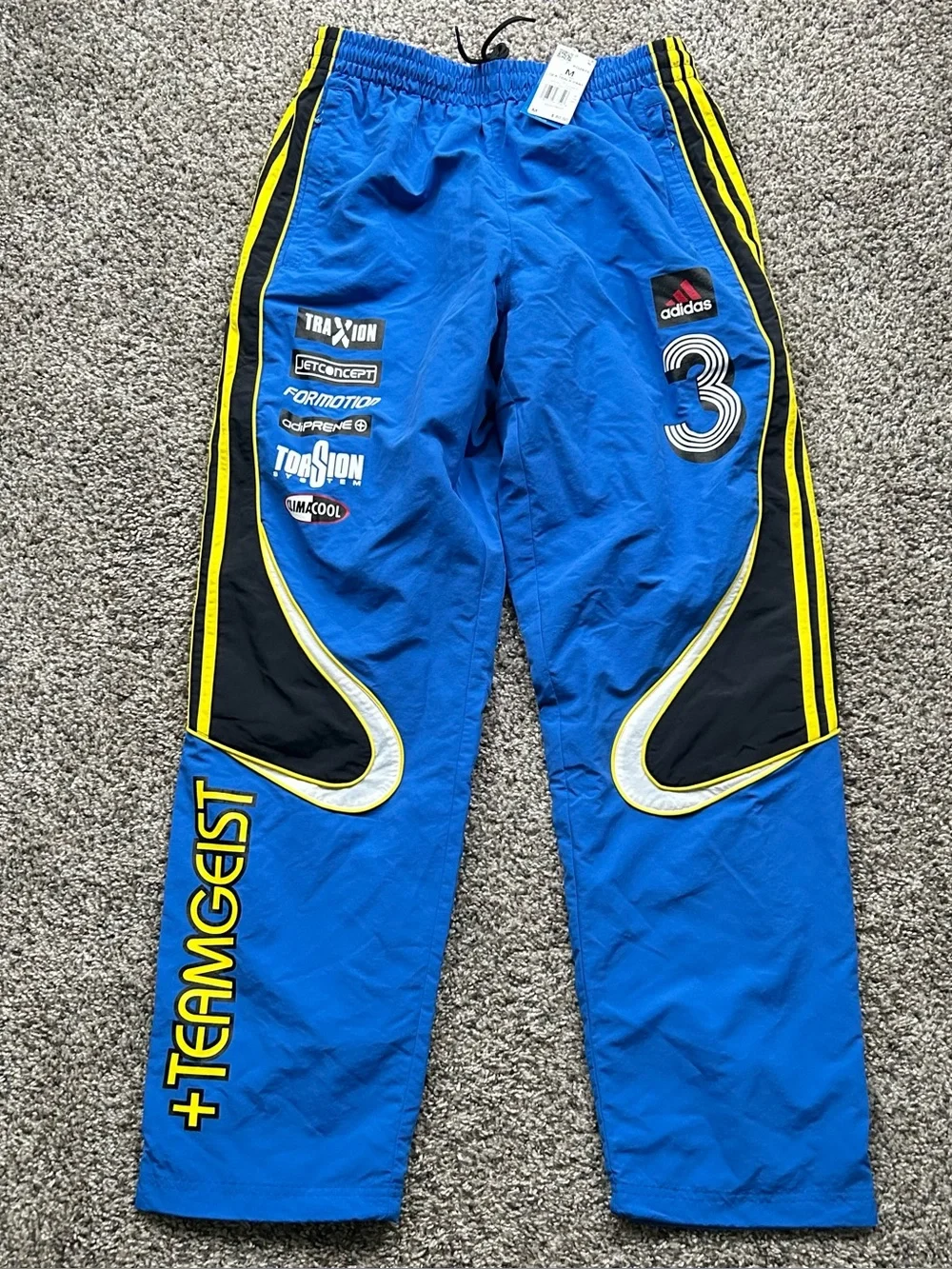 Adidas Teamgeist Moto Track GFX Men's Size Medium Windbreaker Track Pants KG2675
